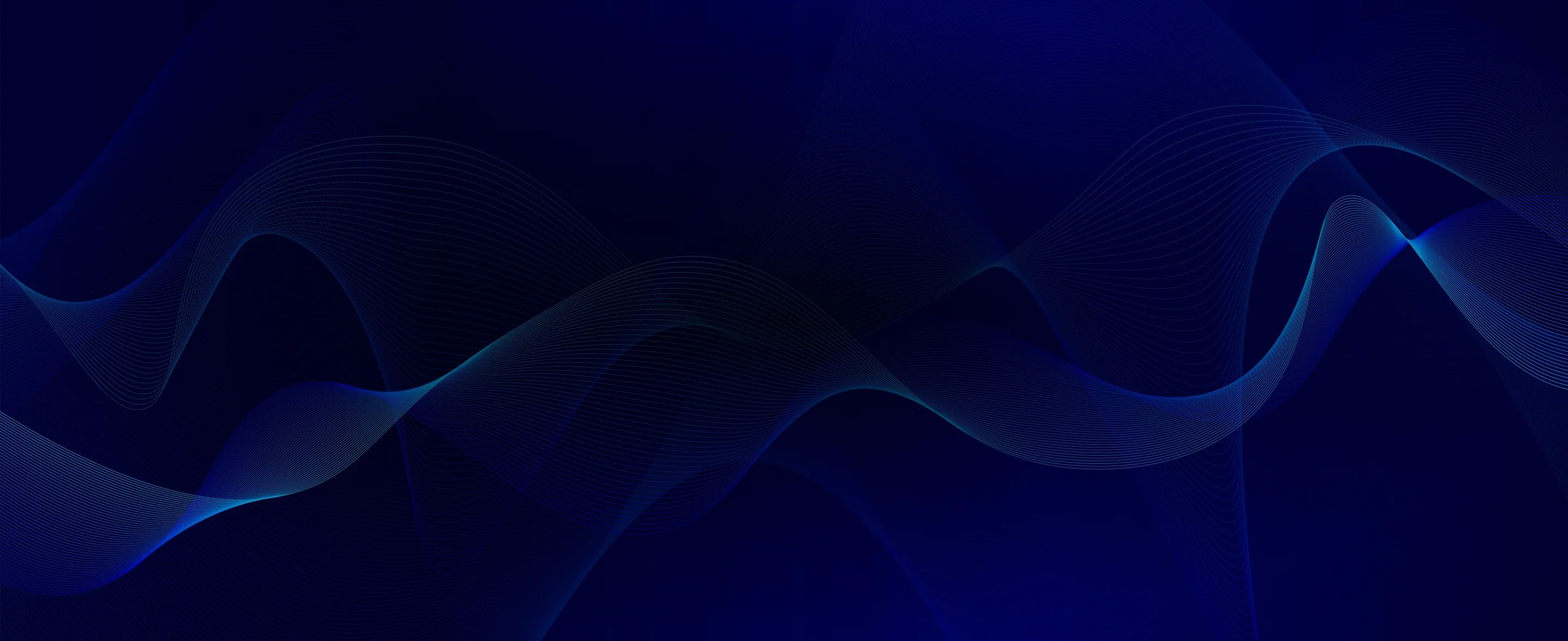 Abstract blue wave lines on a dark navy background