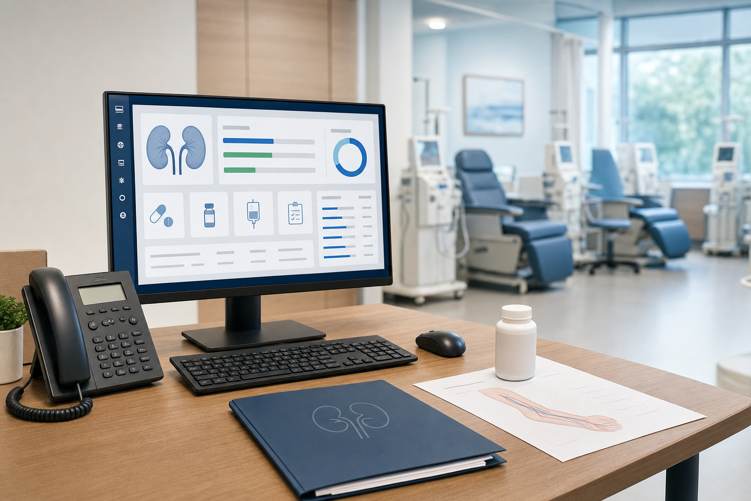 Nephrology practice staff using AI to automate prior authorization for dialysis and CKD medications