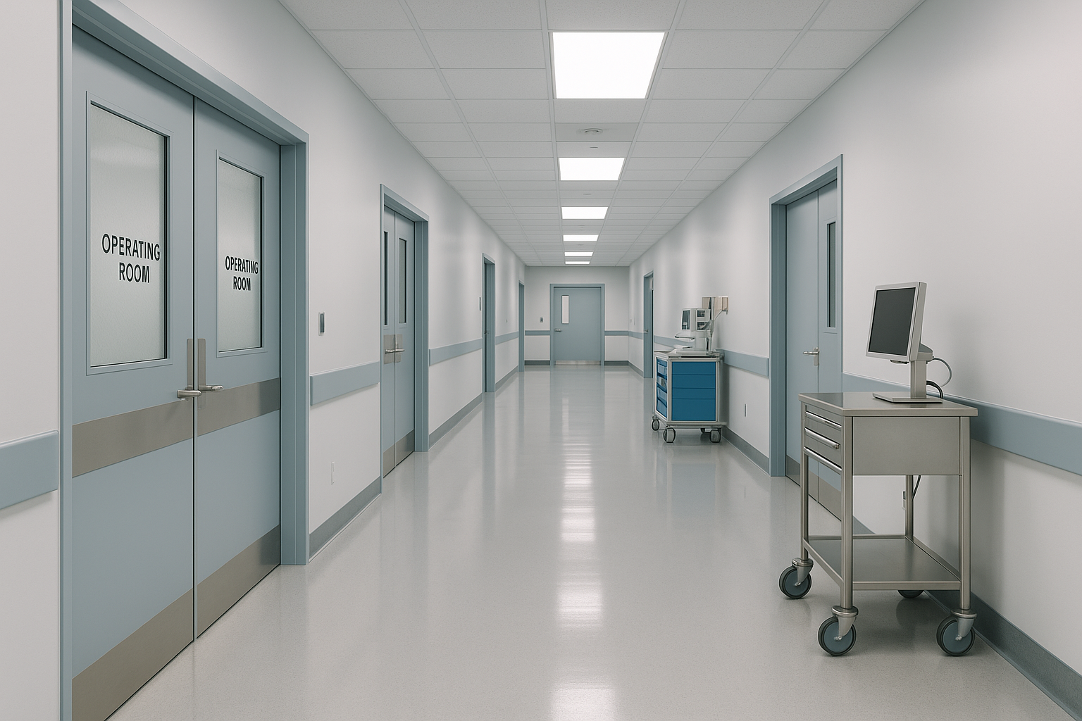 Ambulatory surgery organization staff managing prior authorization paperwork