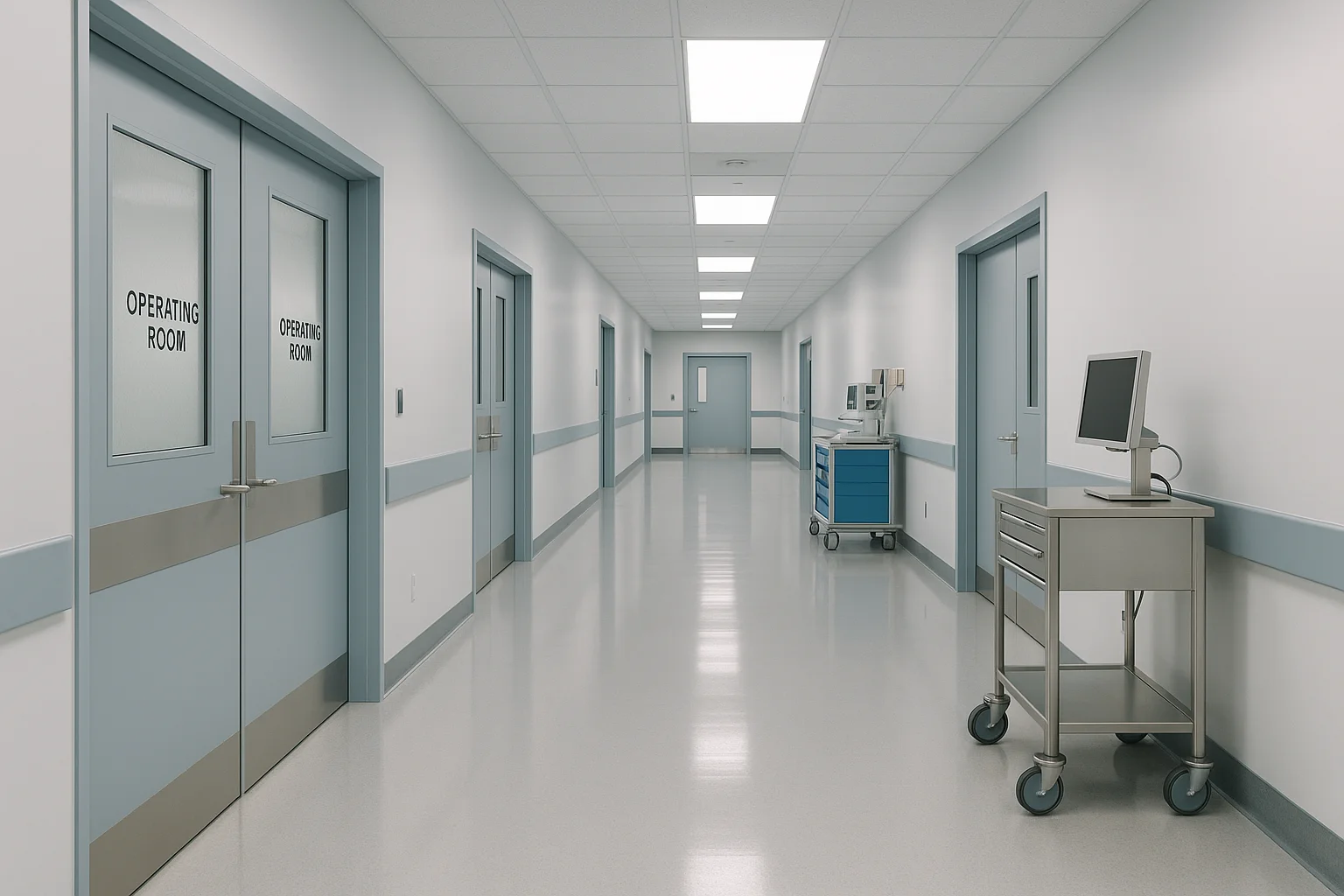Ambulatory surgery organization staff managing prior authorization paperwork
