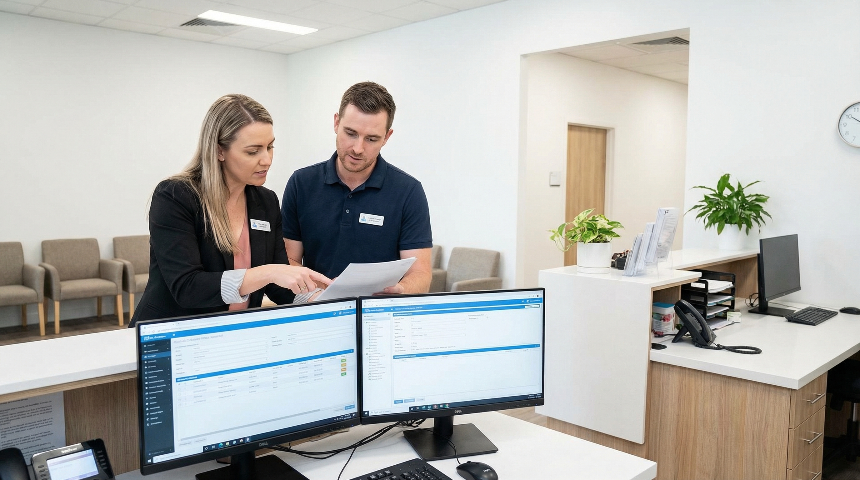 Medical practice manager calculating cost of staff training and turnover