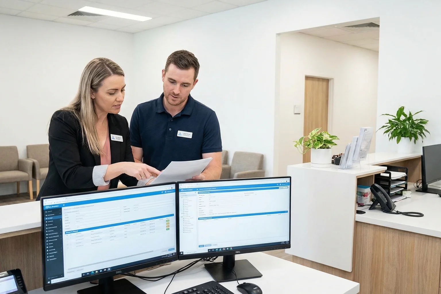 Medical practice manager calculating cost of staff training and turnover