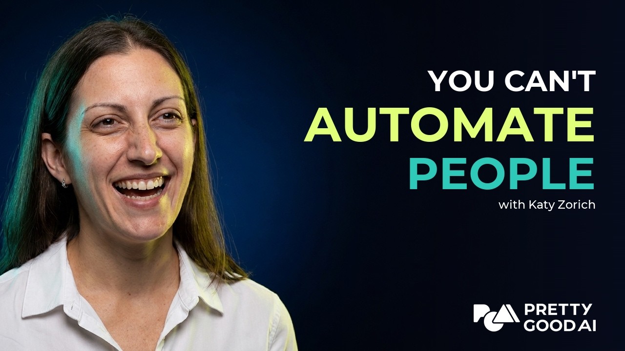 Kevin Henrikson and Katy Zorich recording the Pretty Good AI Podcast